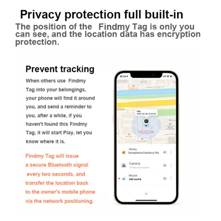 Findmy Tag Square Smart Bluetooth Anti- lost Alarm Locator Tracker, Square (White), Square (Black) Findmy Tag Square Smart Bluetooth Anti- lost Alarm Locator Tracker, Square (White), Square (Black)
